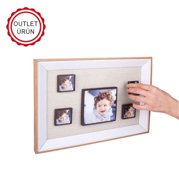 5'li Ahşap Magnetli Fotoğraf Çerçevesi - 25x35cm