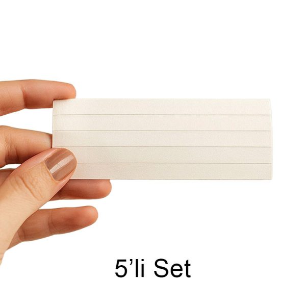 5'li Paket Yapışkanlı Sök Tak Çift Taraflı Bant - 8x129mm