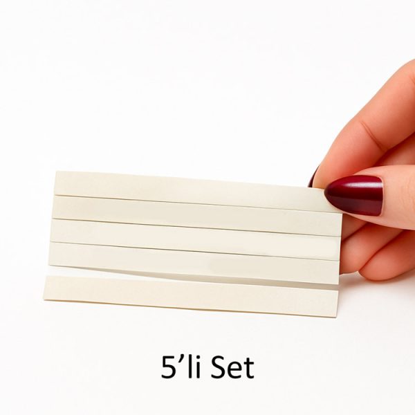 5'li Paket Yapışkanlı Sök Tak Çift Taraflı Mini Bant - 6x76mm