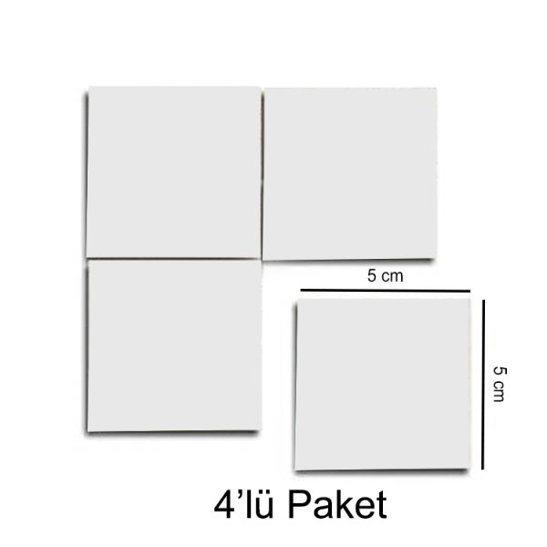 Kare Seramik Magnet 5x5cm - 4'lü Paket