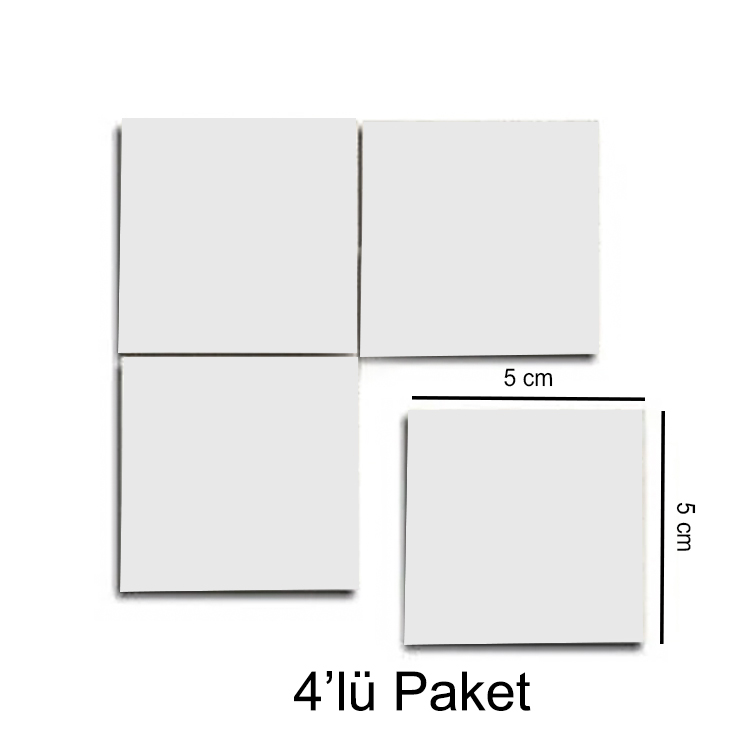 Kare Seramik Magnet 5x5cm - 4'lü Paket