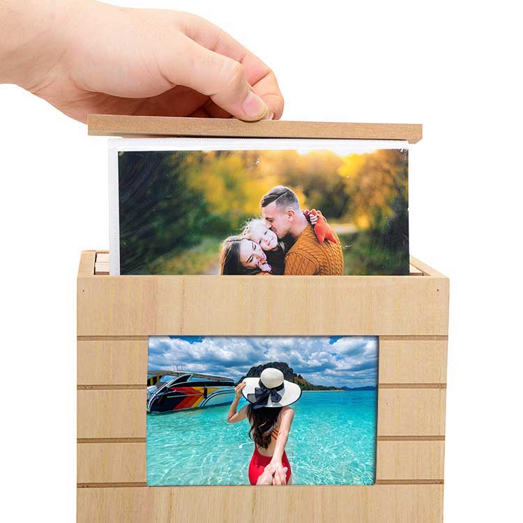 Doğal Ahşap Pencereli Çekmeceli Fotoğraf Albümü - Görsel 2