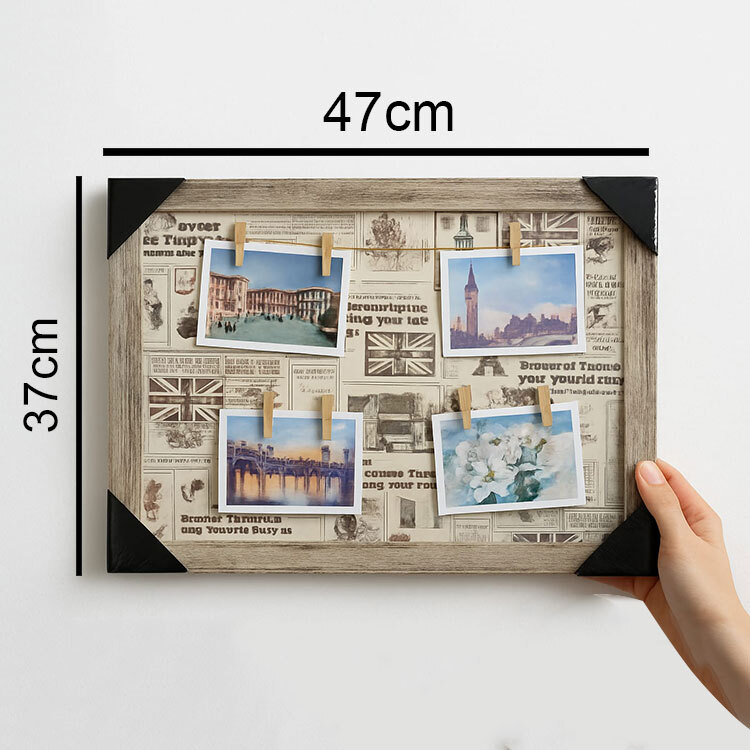 2'li Paket Ahşap Hasır Duvar Fotoğraf Çerçevesi - 37x47cm - Görsel 3