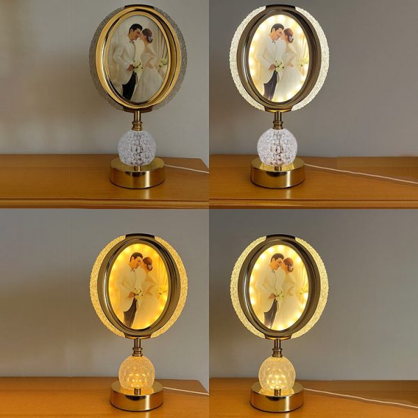 Fotoğraflı Kristal Ledli Masa Lambası - 20x34cm