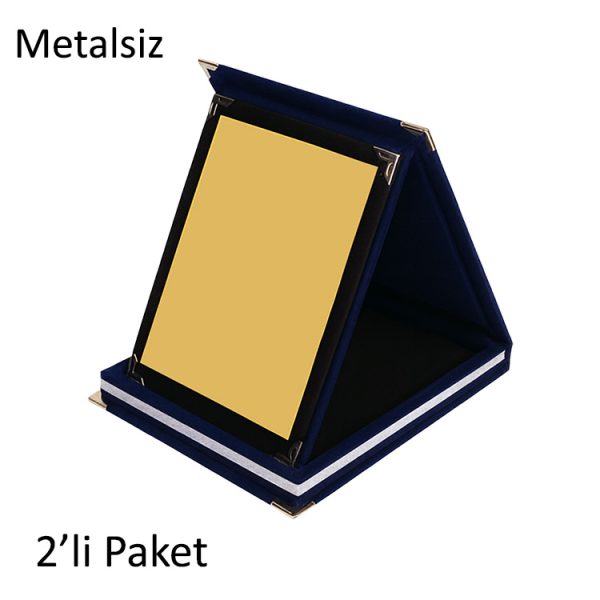 Lacivert Kadife Albüm Plaket - 2'li Paket