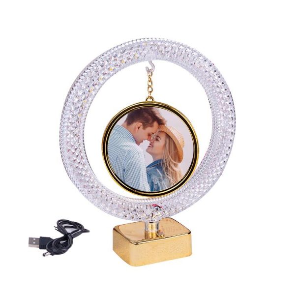 Led Işıklı Kristal Yuvarlak Çember Fotoğraf Çerçevesi