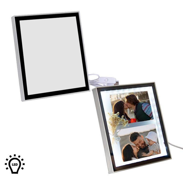 Led Işıklı Kuru Çiçekli Çift Fotoğraflı Sihirli Ayna