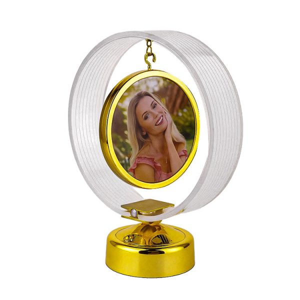 Ledli Anı Çemberi Fotoğraflı Abajur - 18x21cm