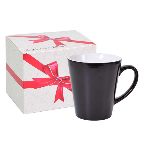 12oz Sihirli Konik Siyah Kupa - Kutulu