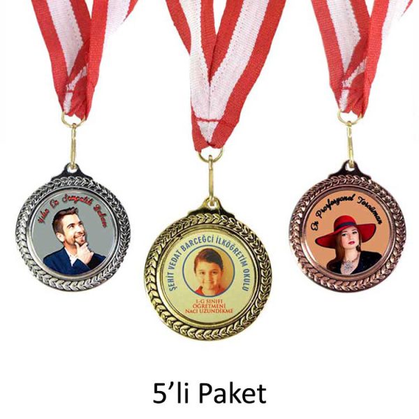 6,3cm. Klasik Madalyon - 5'li Paket