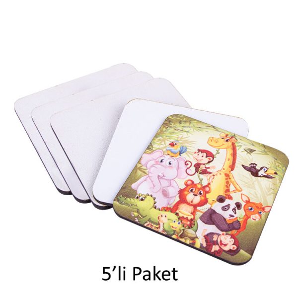 Adf Kare Bardak Altlığı 9x9cm - 5'li Paket