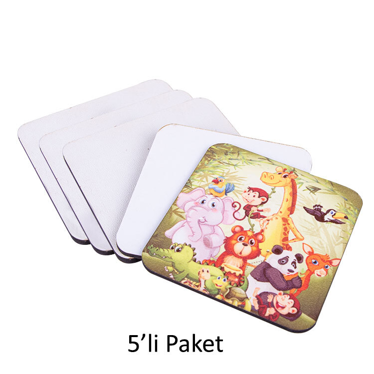 Adf Kare Bardak Altlığı 9x9cm - 5'li Paket