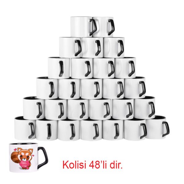 Afilli Siyah Porselen Kupa Bardak - Koli