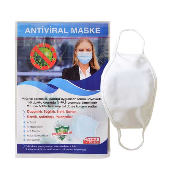 Çocuk Beyaz Biyeli Maske+Broşür+Poşet