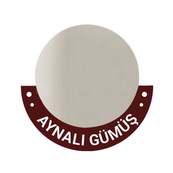 Aynalı Silver - Gümüş Baskı Metali - 30x60cm