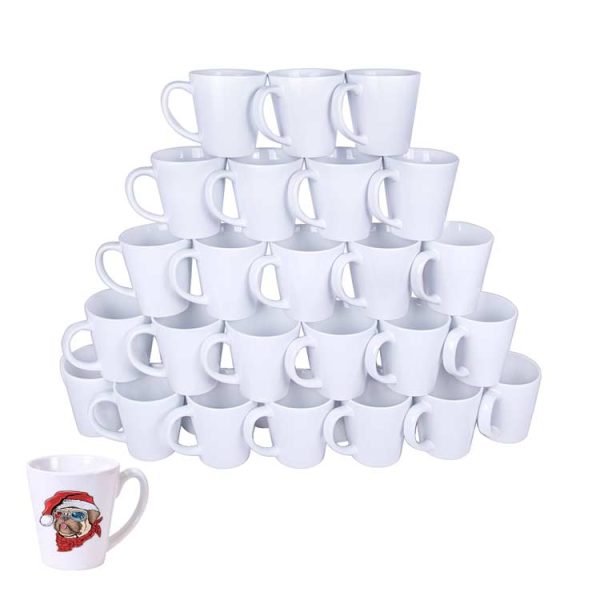 Porselen Konik Beyaz Kupa