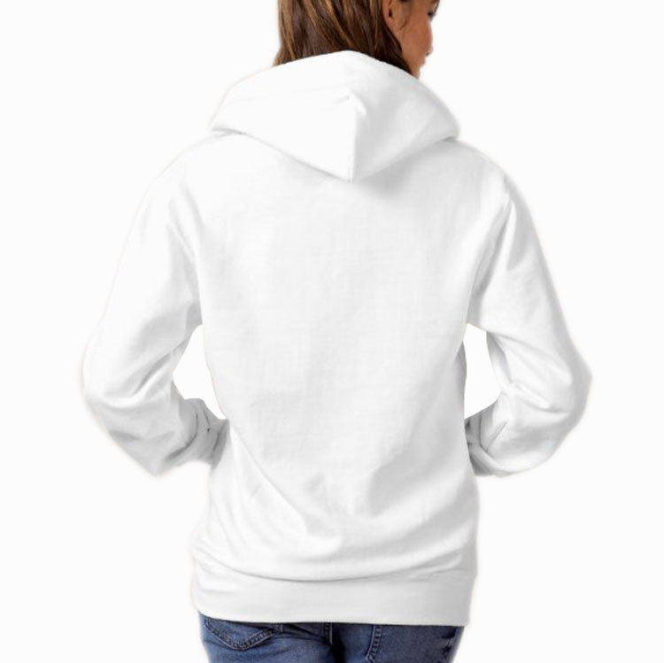 Kapşonlu Cepsiz Beyaz Sweatshirt - Görsel 2