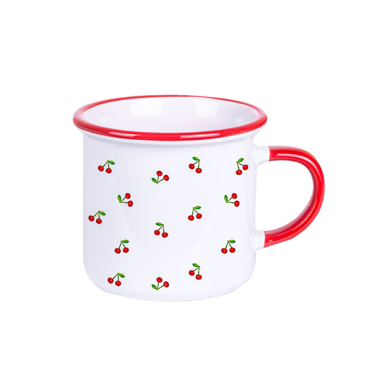 Kulpu ve Ağız Çevresi Kırmızı Enamel Kupa - Koli - Görsel 3