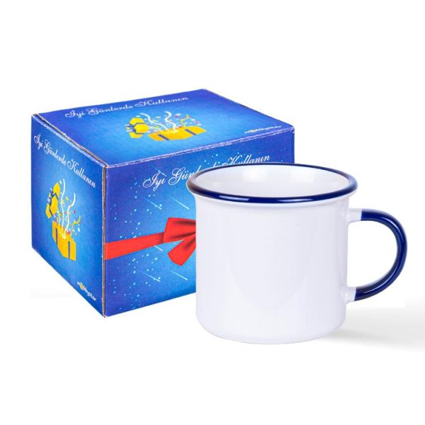 Kulpu ve Ağız Çevresi Lacivert Enamel Kupa - Kutulu