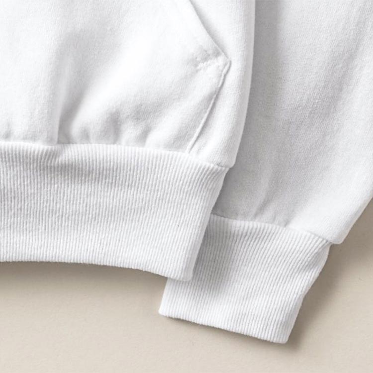 Kapşonlu Cepli ve İpli Beyaz Sweatshirt - Görsel 3