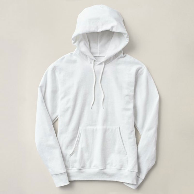 Kapşonlu Cepli ve İpli Beyaz Sweatshirt - Görsel 4