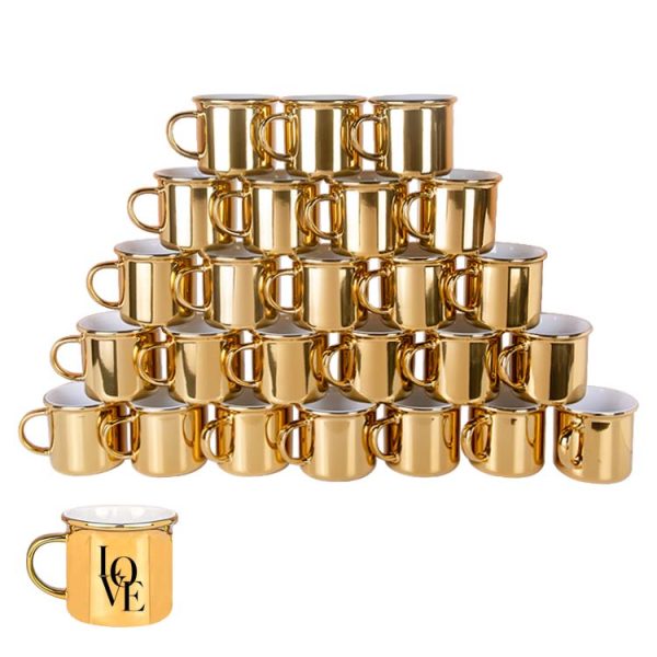 Porselen Altın Enamel Kupa Bardak - Koli
