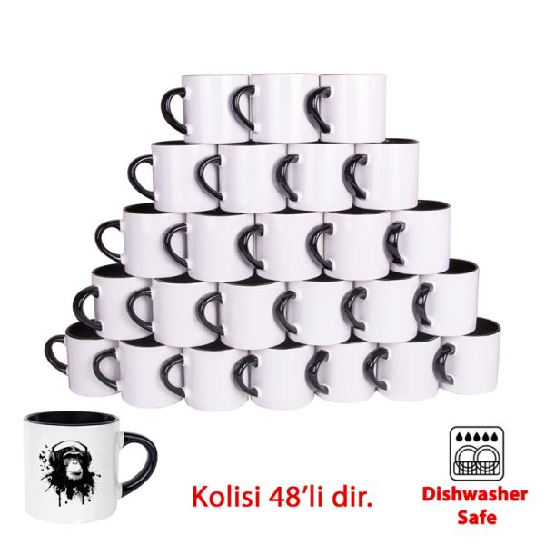 Porselen Siyah Nescafe Fincanı