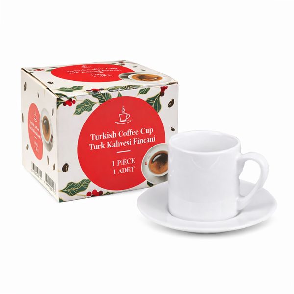 Tekli İthal Türk Kahvesi Fincanı - Beyaz