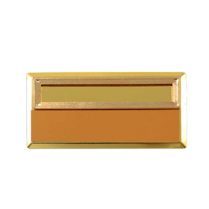 Yaka İsimliği Metal KC3002 Altın Dikdörtgen Geçmeli 3,5x7 cm - Görsel 2