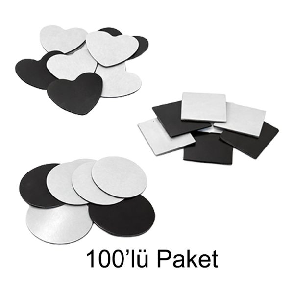 Yapışkanlı Buton Rozet Magnetleri - 100'lü Paket