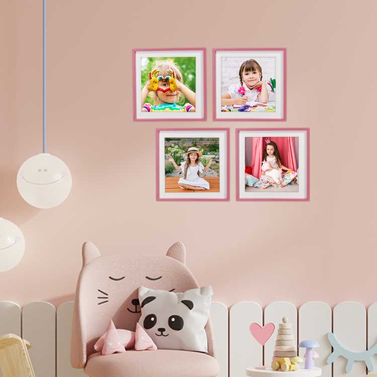 Yapışkanlı Sök Tak Kare Çerçeve - Pembe 3'lü paket - Görsel 4